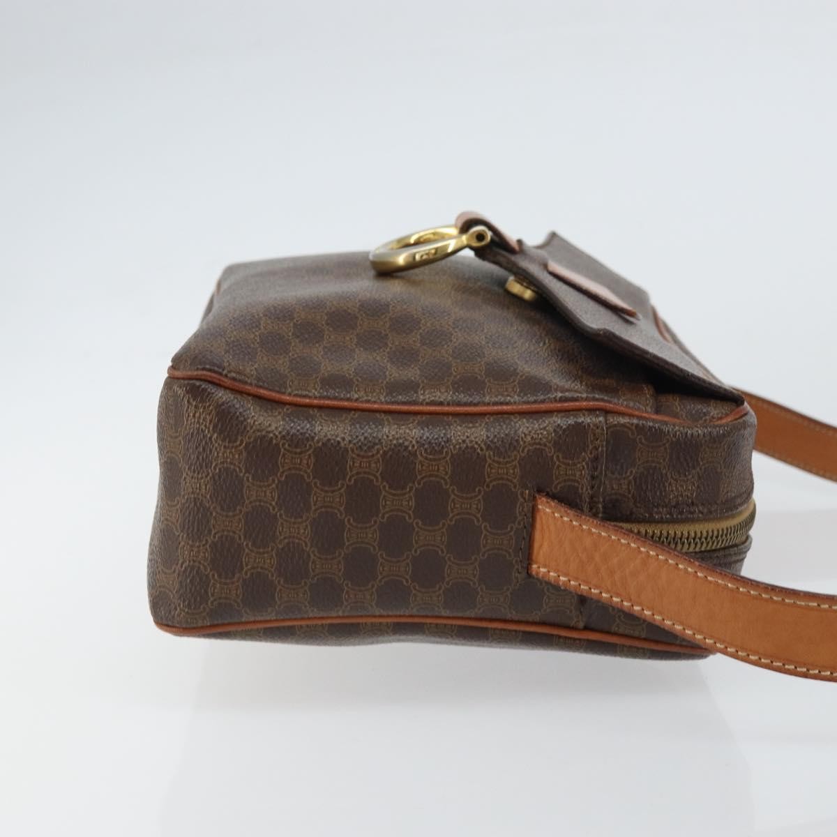 Celine Vintage Macadam Shoulder Bag Canvas And Leather Brown Canvas Shoulder Bag Bag