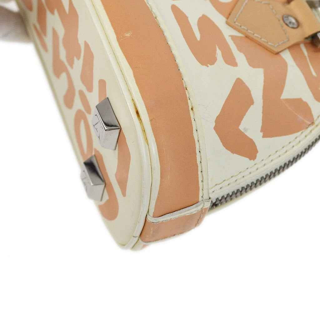 Louis Vuitton Alma Handbag Limited Edition Graffiti Leather Beige Leather Handbag