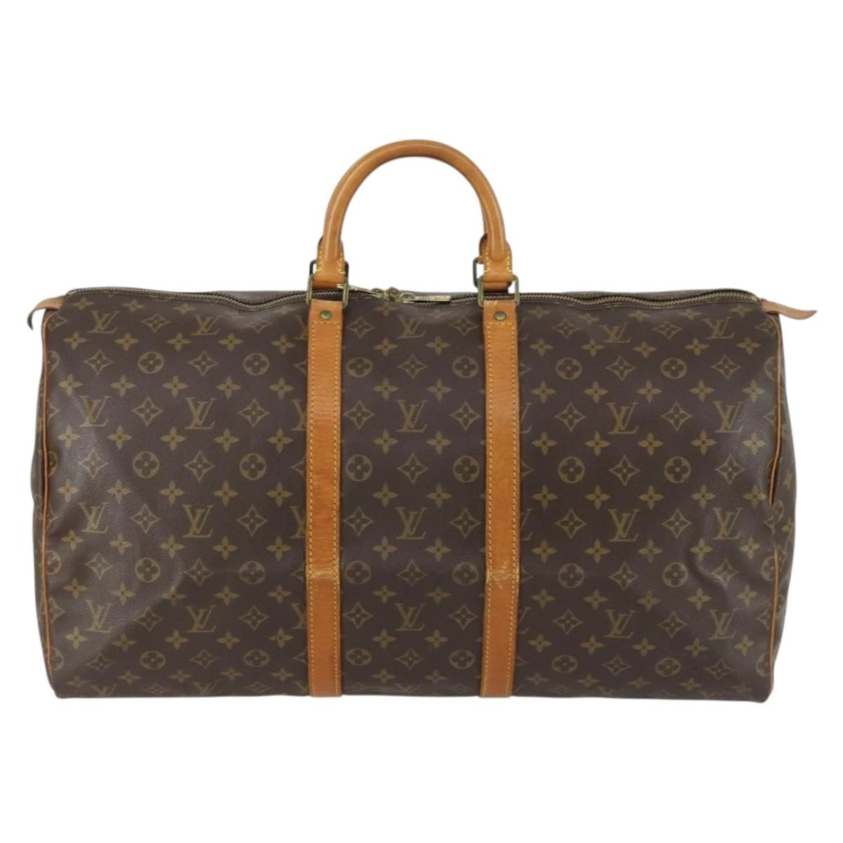 Louis Vuitton Keepall Bag Monogram Canvas Brown Canvas Travel Bag