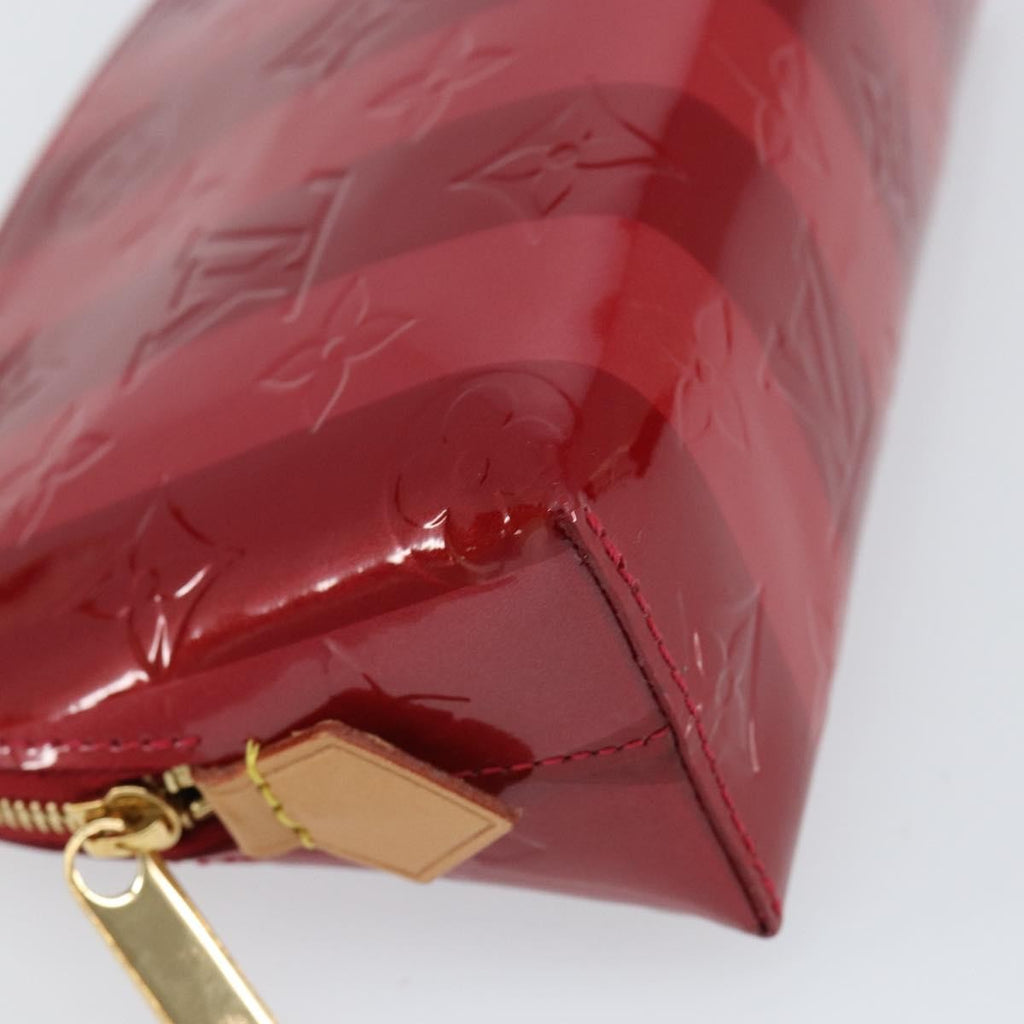 Louis Vuitton Cosmetic Pouch Limited Edition Monogram Vernis Rayures Red Patent_Leather Bag