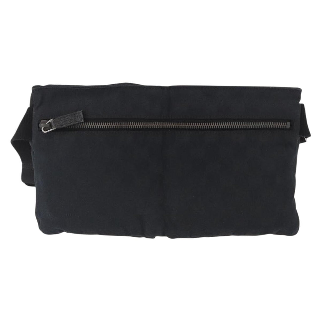 Gucci Vintage Double Belt Bag Gg Canvas With Leather Black Canvas Clutche & Pouche Bag (Pre-Owned)
