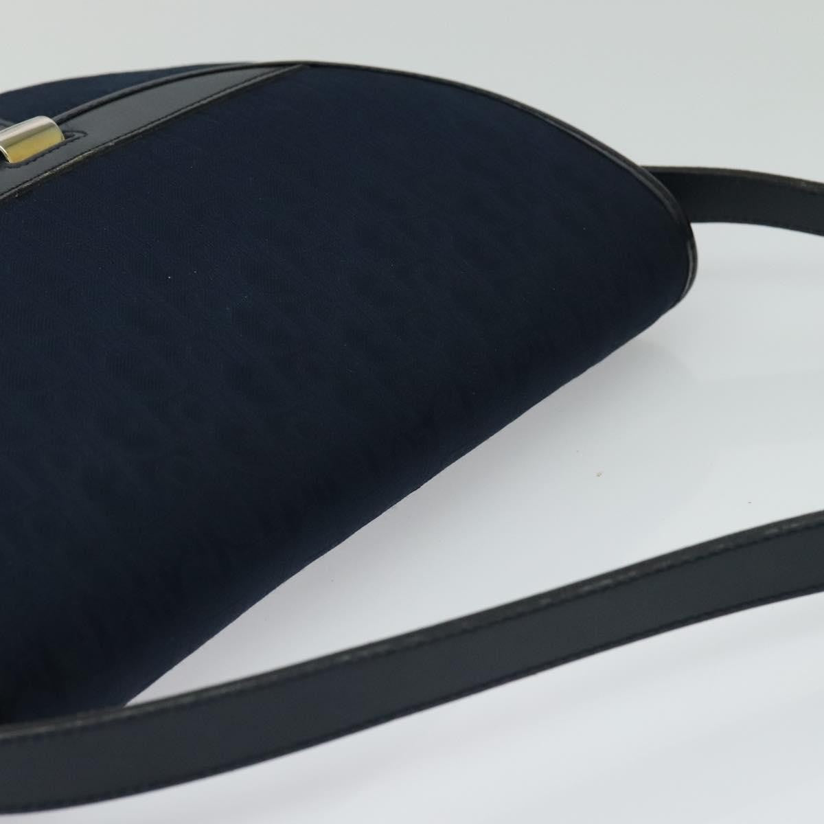 Christian Dior Vintage Trotter Shoulder Bag Canvas Navy Canvas Shoulder Bag Bag (Pre-Owned)