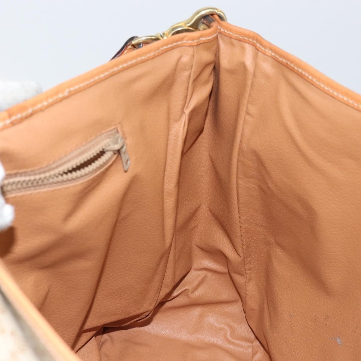 Celine Macadam Shoulder Bag Pvc Leather Beige Canvas Bag