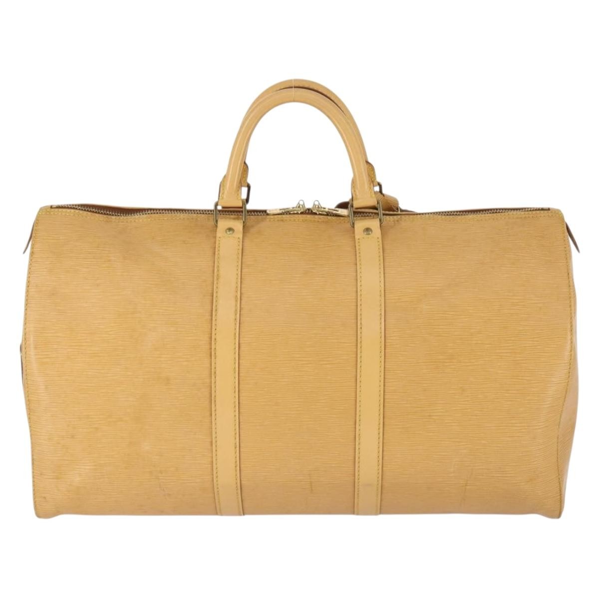 Louis Vuitton Keepall Bag Epi Leather Beige Leather Travel Bag