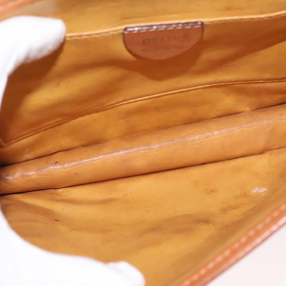 Celine Vintage Macadam Shoulder Bag Canvas And Leather Brown Canvas Shoulder Bag Bag