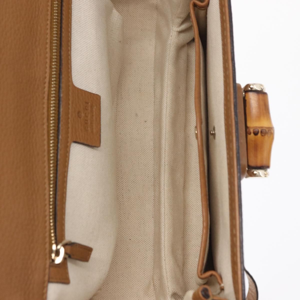 Gucci New Bamboo 1921 Top Handle Bag Leather Brown Leather Handbag (Pre-Owned)