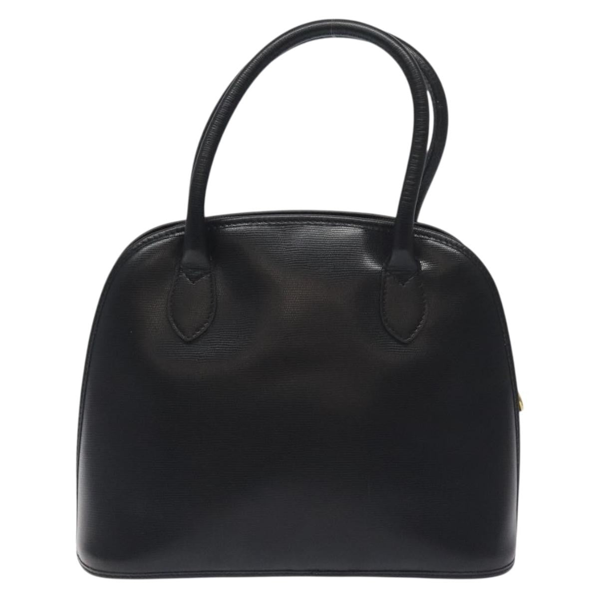 Celine Circle Logo Handbag Leather Black Leather Bag