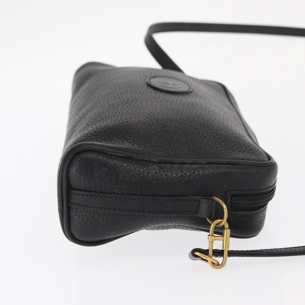Gucci Vintage Shoulder Bag Leather Black Leather Shoulder Bag Bag (Pre-Owned)