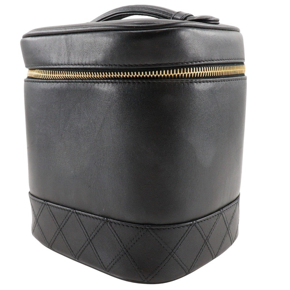 Chanel Vintage Cosmetic Case Leather Black Leather Clutche & Pouche Bag