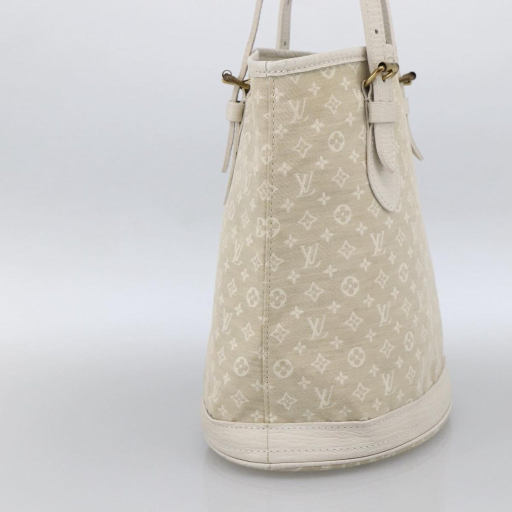 Louis Vuitton Petit Bucket Bag Mini Lin Beige Canvas Shoulder Bag