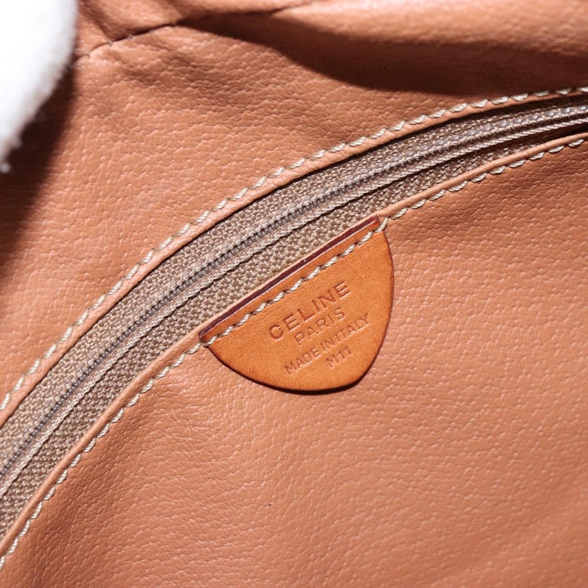 Celine Vintage Macadam Shoulder Bag Canvas And Leather Brown Canvas Shoulder Bag Bag