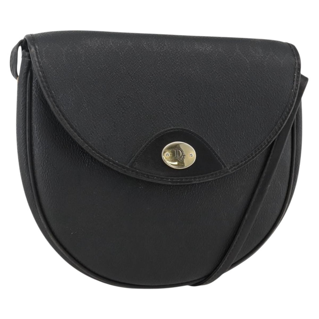 Christian Dior Vintage Honeycomb Shoulder Bag Canvas And Leather Black Canvas Shoulder Bag Bag (Pre-Owned)