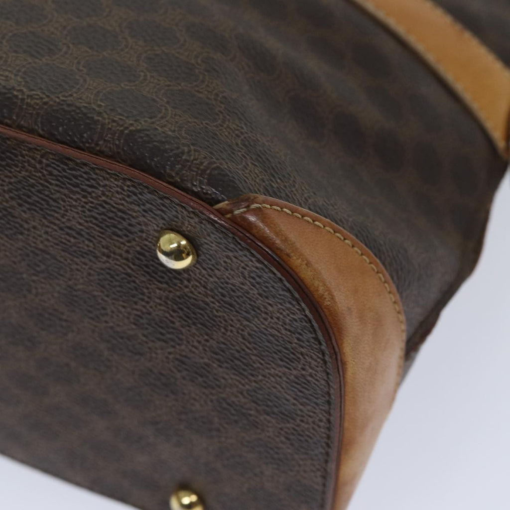 Celine Vintage Macadam Handbag Canvas And Leather Brown Canvas Handbag