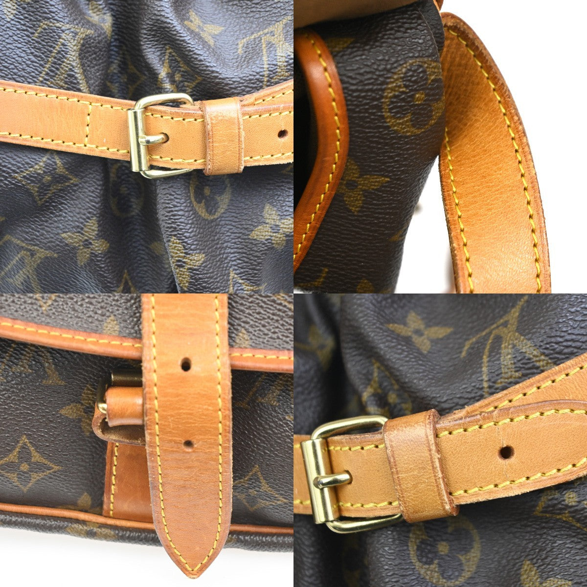 Louis Vuitton Saumur Handbag Monogram Canvas Brown Canvas Shoulder Bag