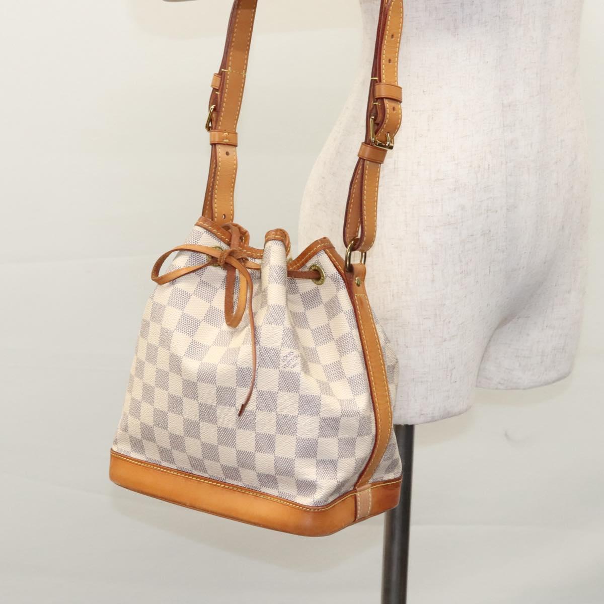 Louis Vuitton Noe Shoulder Bag Damier Azur White Canvas Shoulder Bag