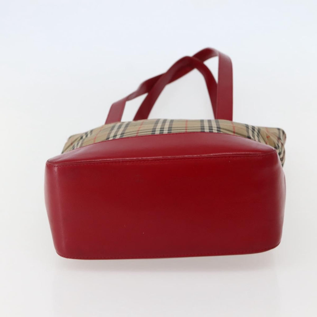 Burberry Nova Check Tote Canvas Check Pattern Beige Canvas Tote Bag