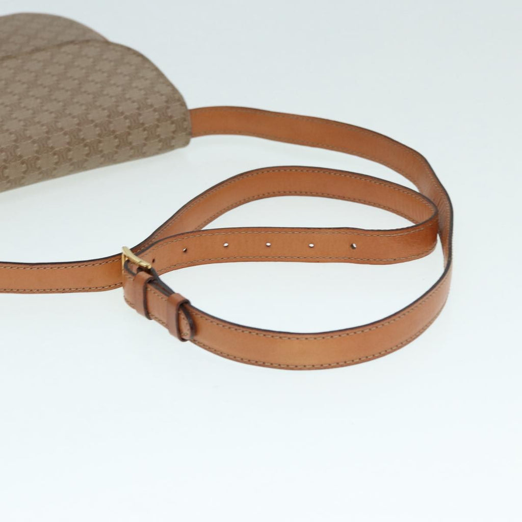 Celine Vintage Macadam Shoulder Bag Canvas And Leather Beige Canvas Shoulder Bag Bag
