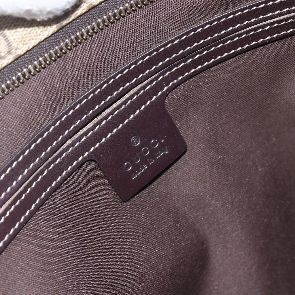 Gucci Zip Top Messenger Bag Gg Coated Canvas Beige Canvas Shoulder Bag Bag (Pre-Owned)