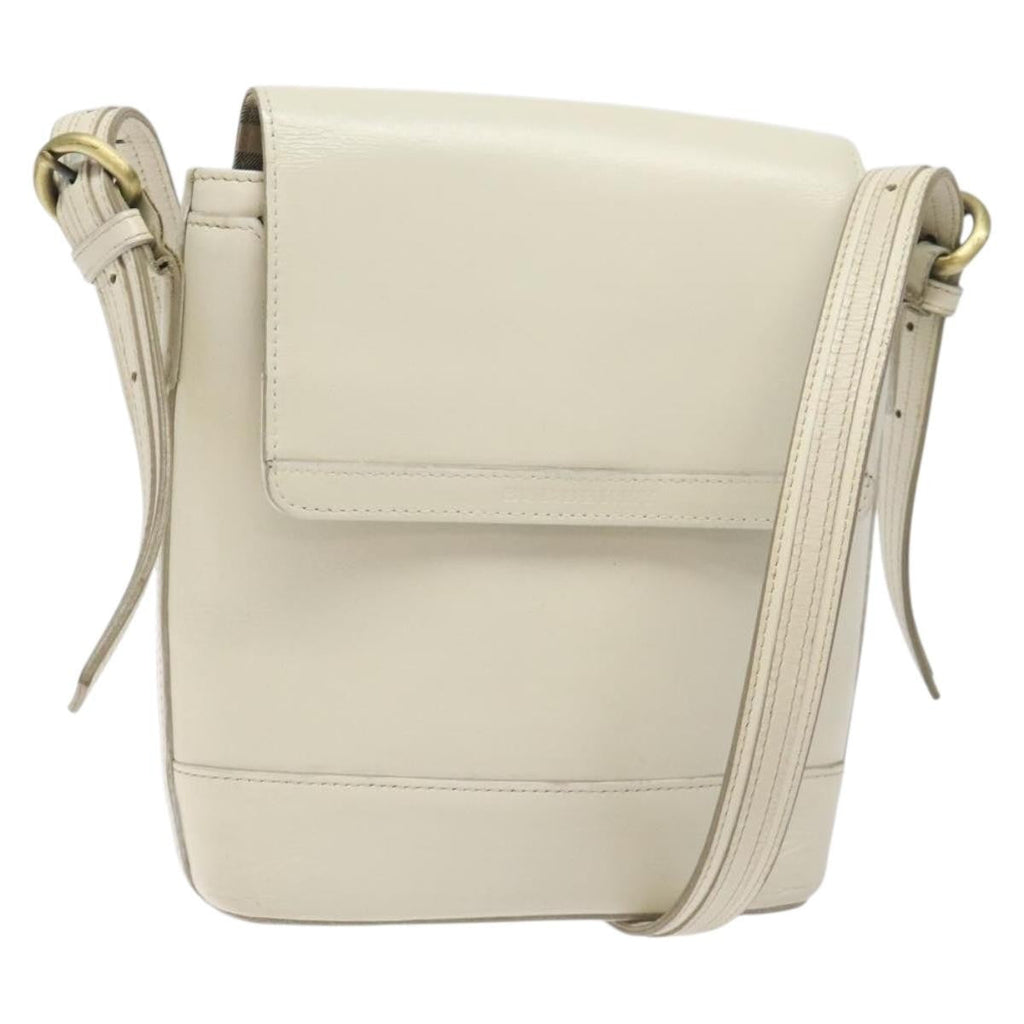 Burberry Flap Shoulder Bag Leather White Leather Shoulder Bag
