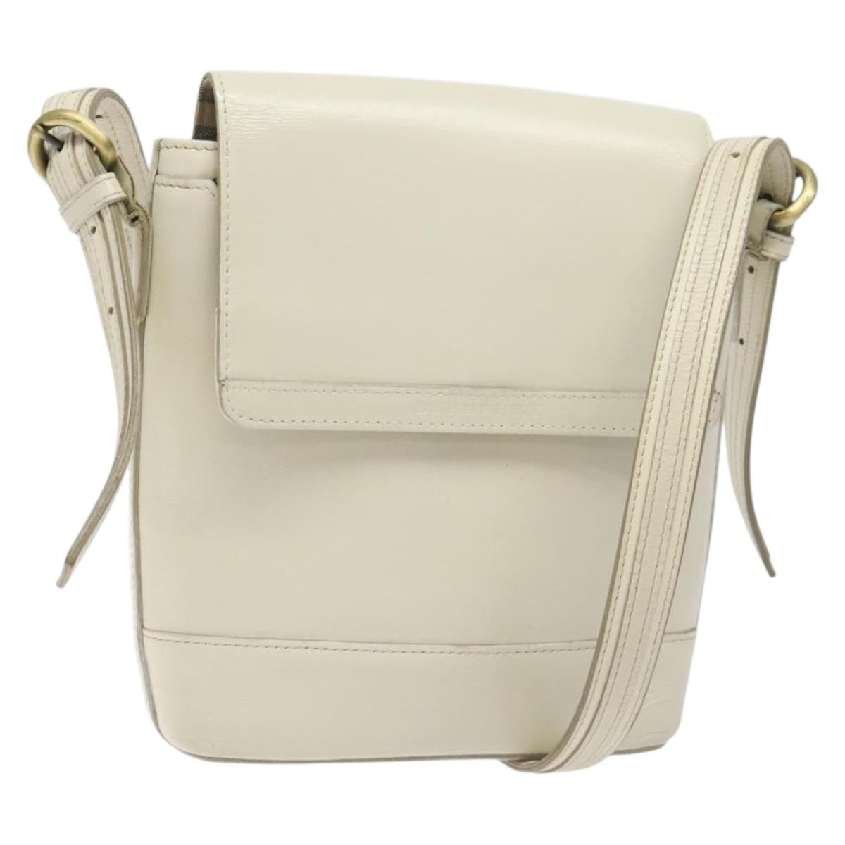Burberry Flap Shoulder Bag Leather White Leather Shoulder Bag