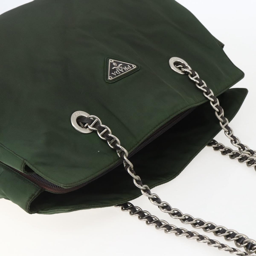 Prada Re-Edition 1995 Chain Tote Quilted Re-Nylon Khaki Nylon Shoulder Bag Bag