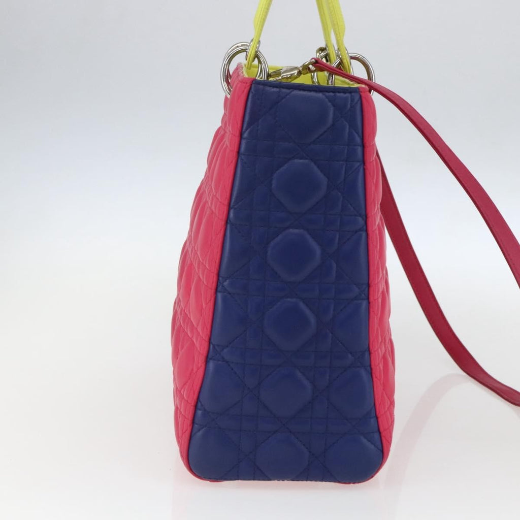 Christian Dior Lady Cannage Matelassé Pink Leather Tote Bag Bag (Pre-Owned)