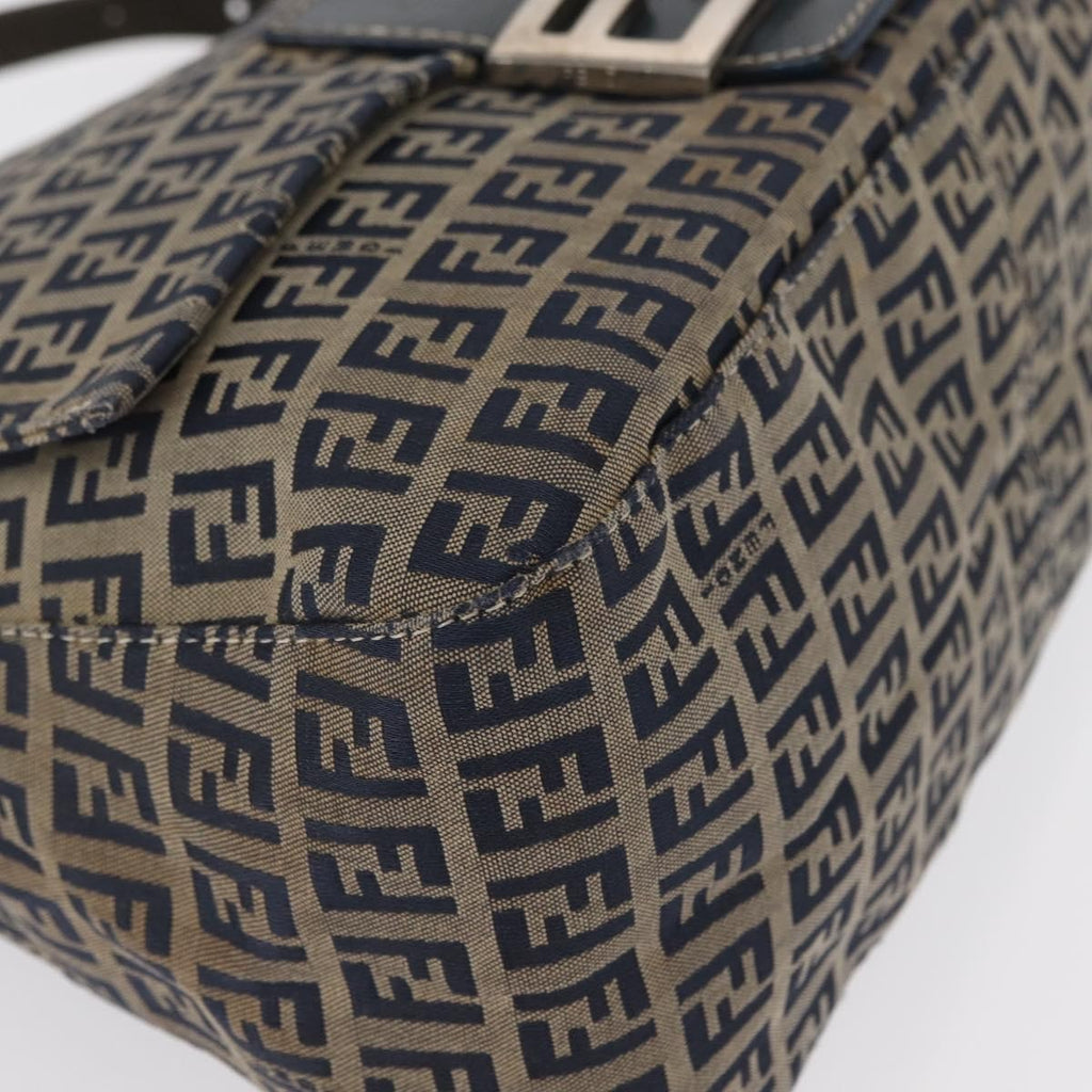 Fendi Mama Forever Bag Zucchino Canvas Navy Canvas Shoulder Bag Bag