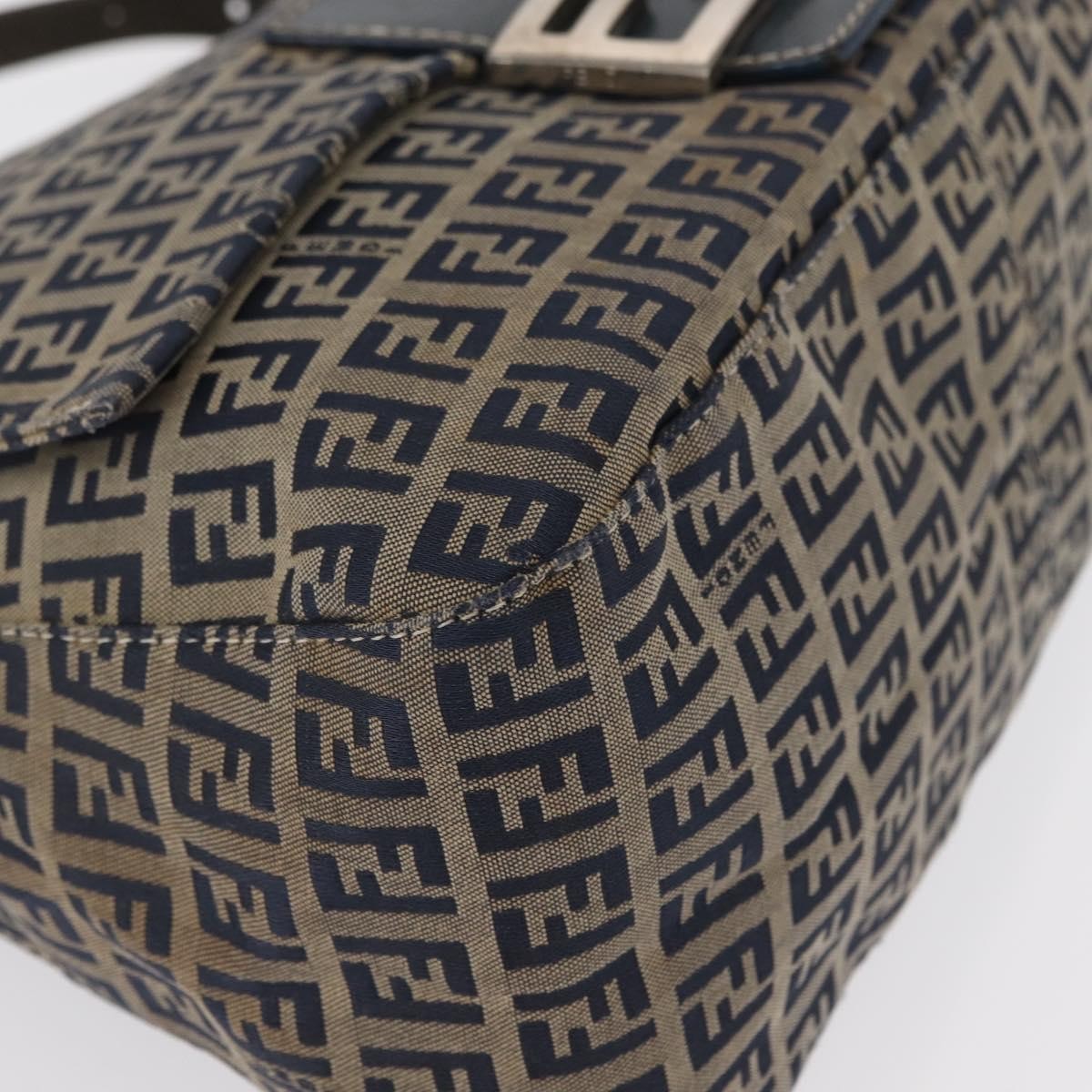 Fendi Mama Forever Bag Zucchino Canvas Navy Canvas Shoulder Bag Bag