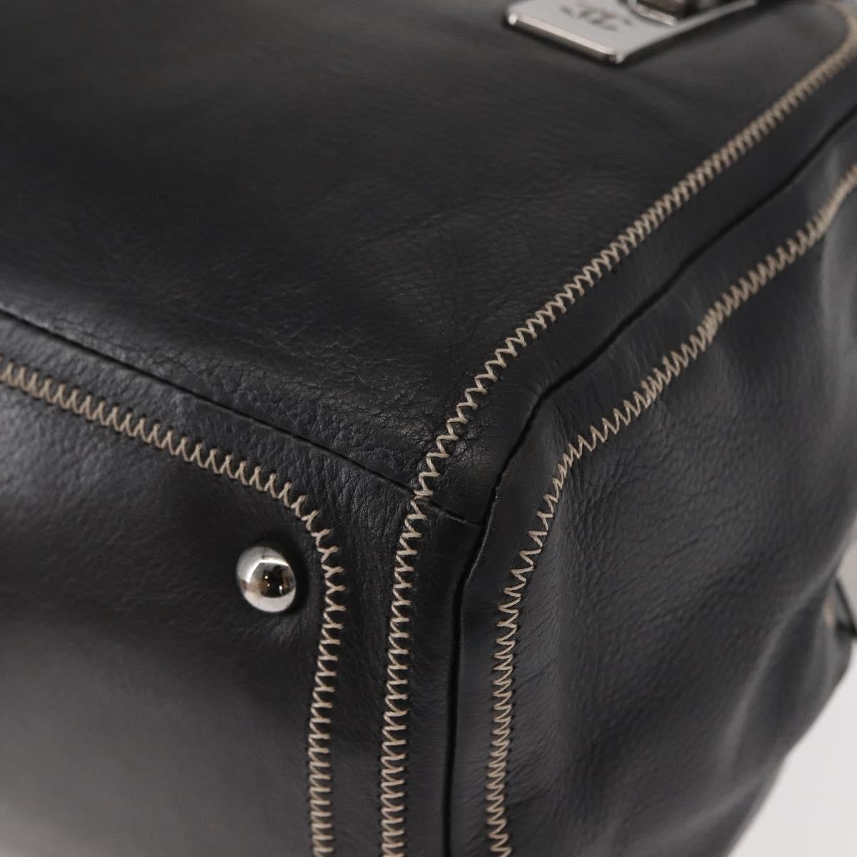 Chanel Cc Bowler Quilted Caviar Black Leather Handbag