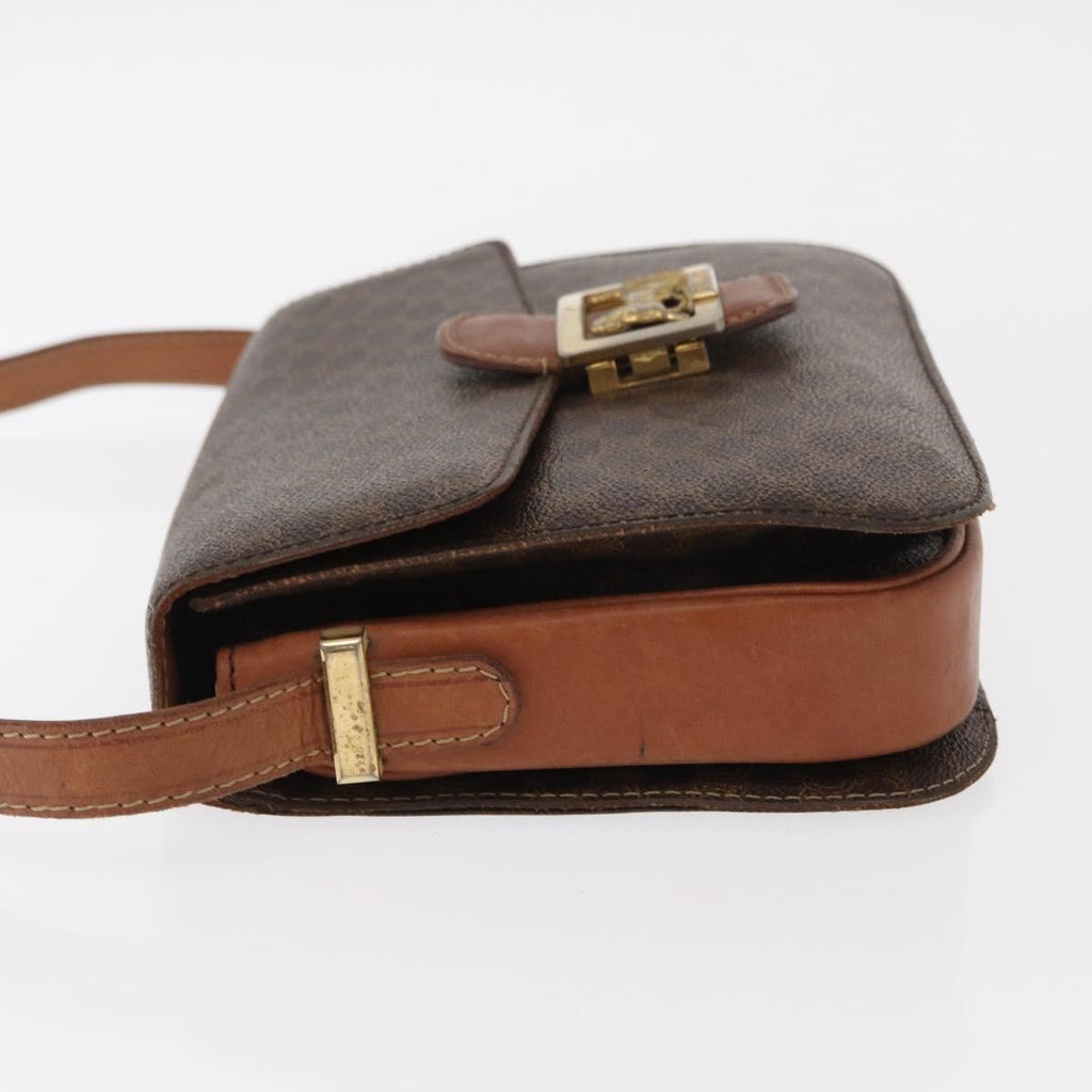 Celine Vintage Horse Carriage Macadam Shoulder Bag Canvas Brown Pvc Shoulder Bag Bag