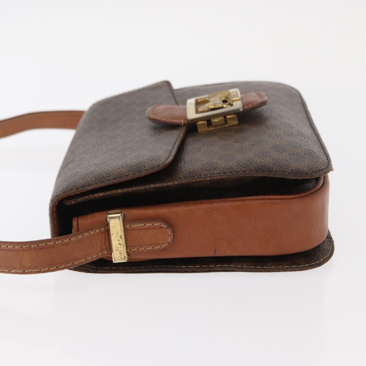 Celine Vintage Horse Carriage Macadam Shoulder Bag Canvas Brown Pvc Shoulder Bag Bag