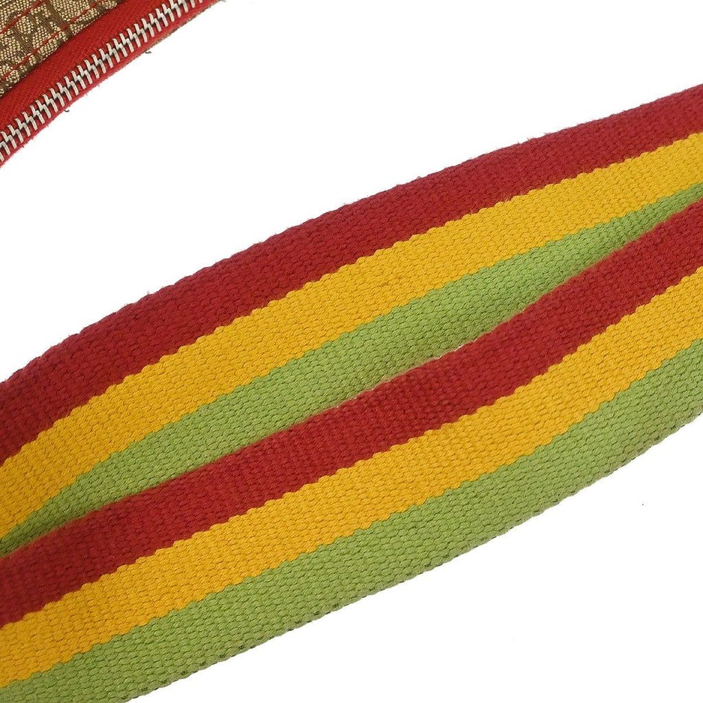 Christian Dior Vintage Rasta Saddle Messenger Bag Diorissimo Canvas Multicolour Canvas Shoulder Bag Bag (Pre-Owned)