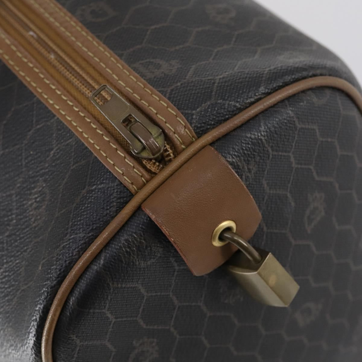 Christian Dior Vintage Honeycomb Boston Bag Canvas And Leather Black Canvas Travel Bag Bag (Pre-Owned)