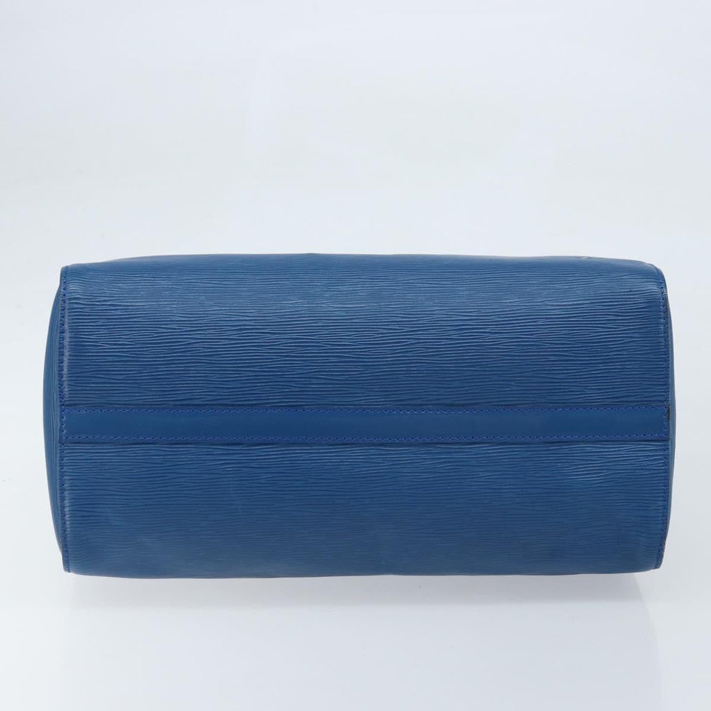 Louis Vuitton Speedy Handbag Epi Leather Blue Leather Handbag