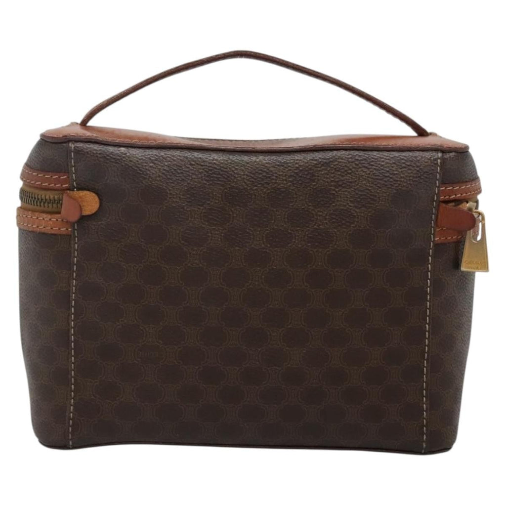 Celine Macadam Vanity Bag Canvas Brown Pvc Bag