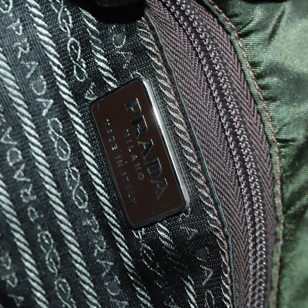Prada Vintage Shoulder Bag Nylon And Leather Green Nylon Shoulder Bag Bag