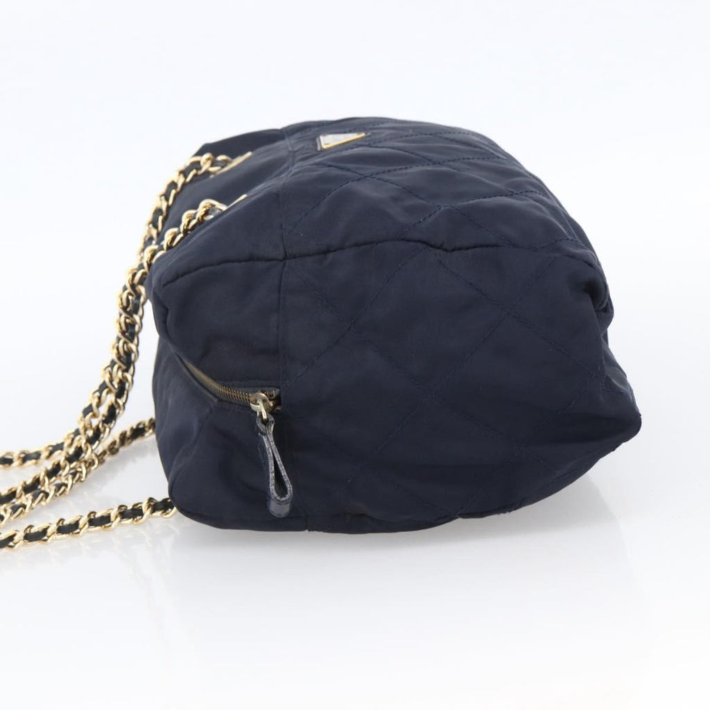 Prada Re-Edition 1995 Chain Tote Quilted Re-Nylon Navy Nylon Shoulder Bag Bag