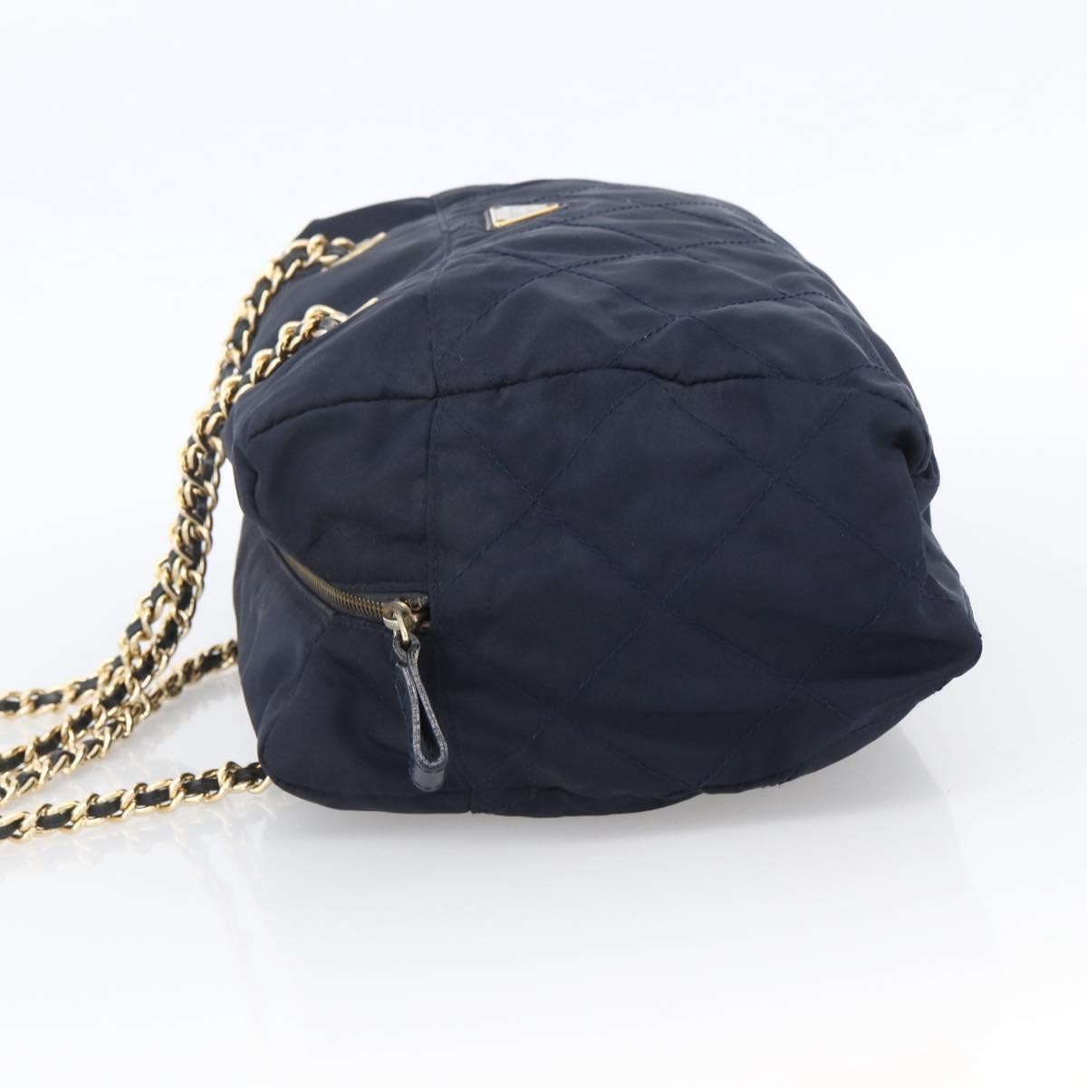 Prada Re-Edition 1995 Chain Tote Quilted Re-Nylon Navy Nylon Shoulder Bag Bag