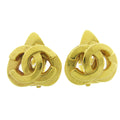 Chanel Cc Logo Heart Gold-Plated Gold Gold_Plated Earrings Jewelry