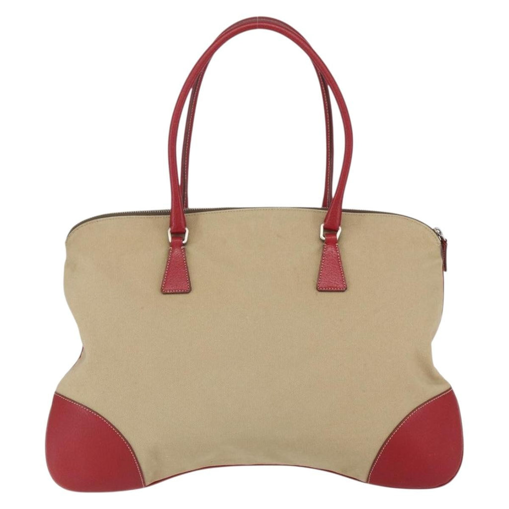 Prada Vintage Handbag Canvas Beige Canvas Handbag