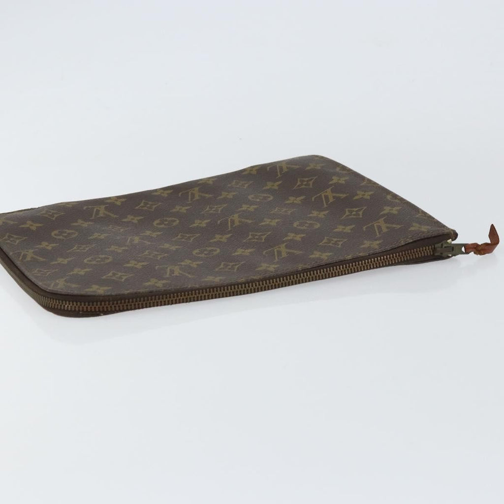 Louis Vuitton Poche Documents Monogram Canvas Brown Canvas Clutche & Pouche Bag