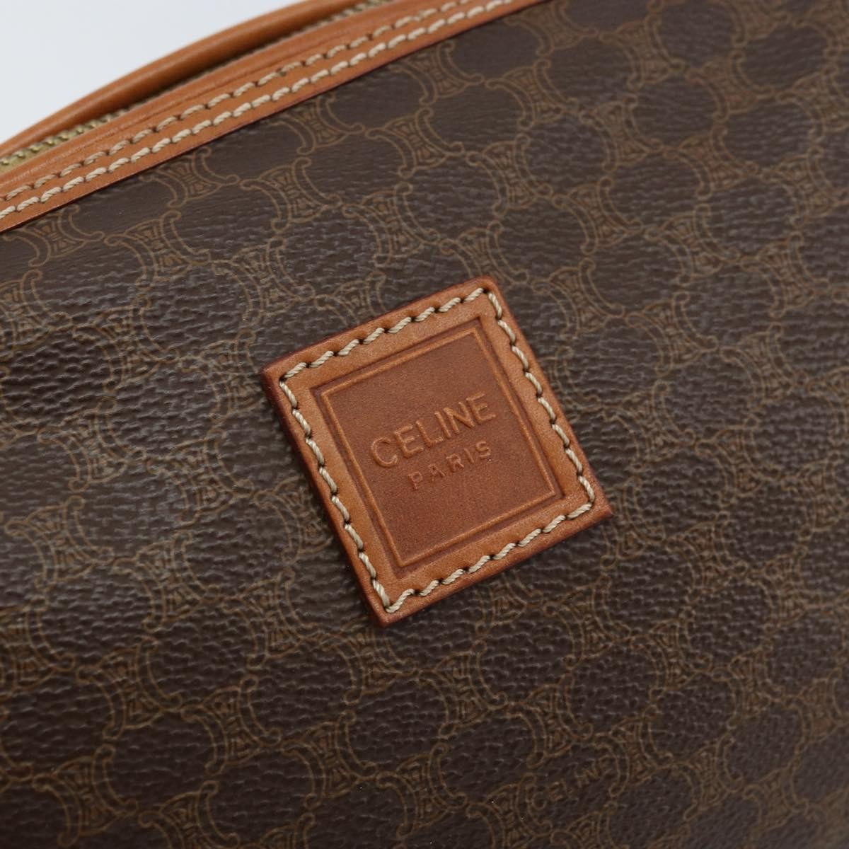 Celine Macadam Pochette Canvas And Leather Brown Canvas Clutche & Pouche Bag