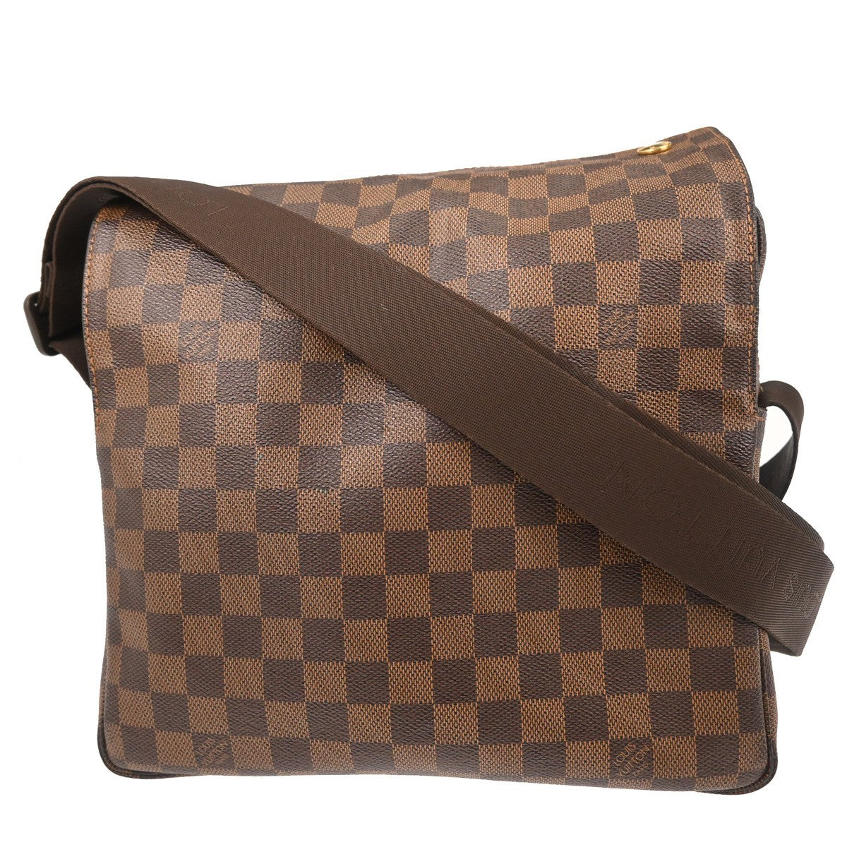 Louis Vuitton Naviglio Handbag Damier Brown Canvas Shoulder Bag