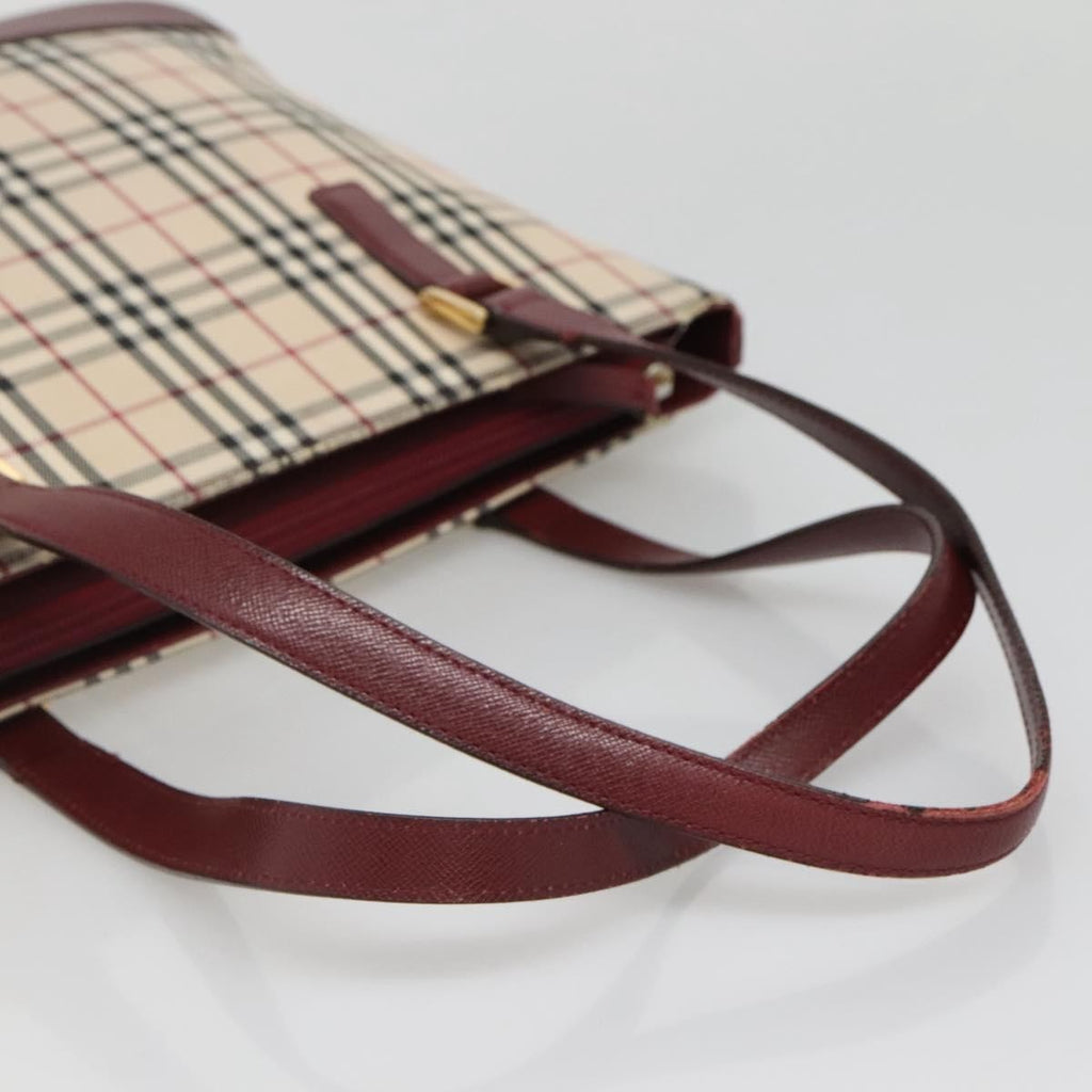 Burberry Nova Check Tote Canvas And Leather Beige Canvas Tote Bag