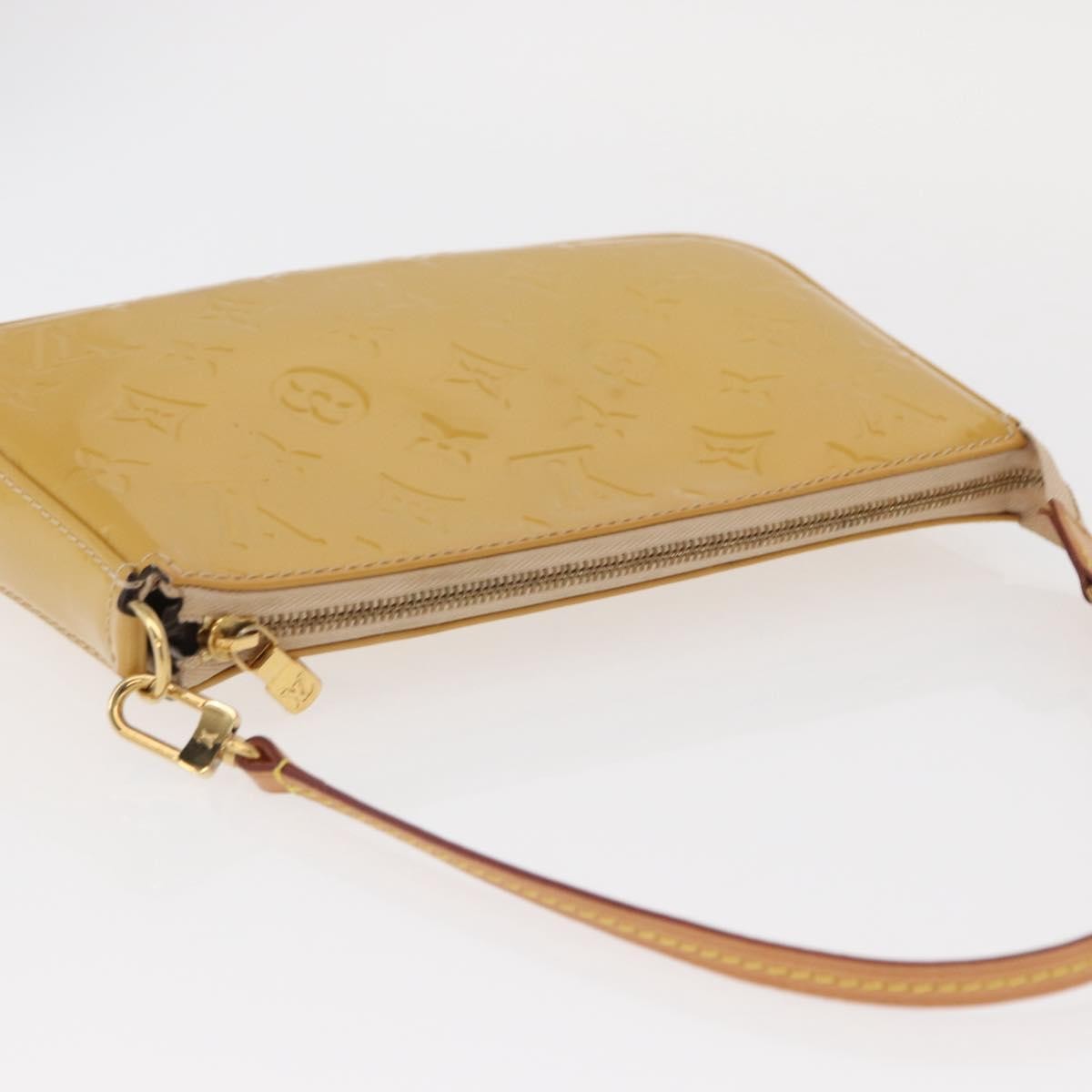 Louis Vuitton Pochette Accessoires Nm Monogram Vernis Yellow Patent_Leather Clutche & Pouche Bag