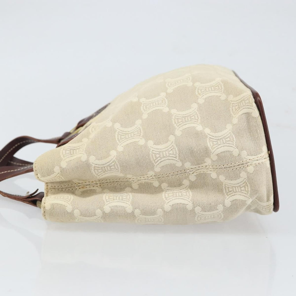 Celine Vintage Macadam Handbag Canvas And Leather Beige Canvas Handbag