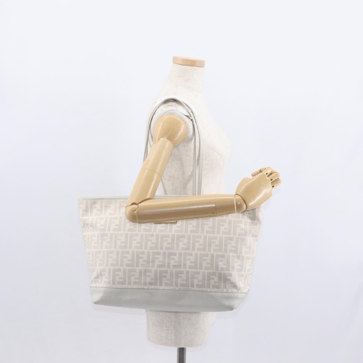 Fendi Roll Tote Zucca Canvas And Leather Beige Canvas Tote Bag Bag