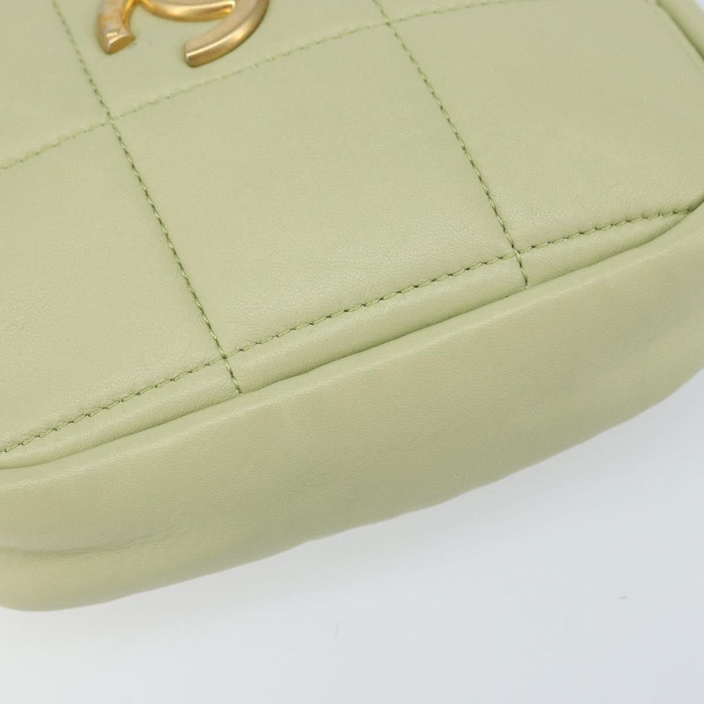 Chanel Diamond Chain Crossbody Bag Quilted Lambskin Green Leather Shoulder Bag Bag