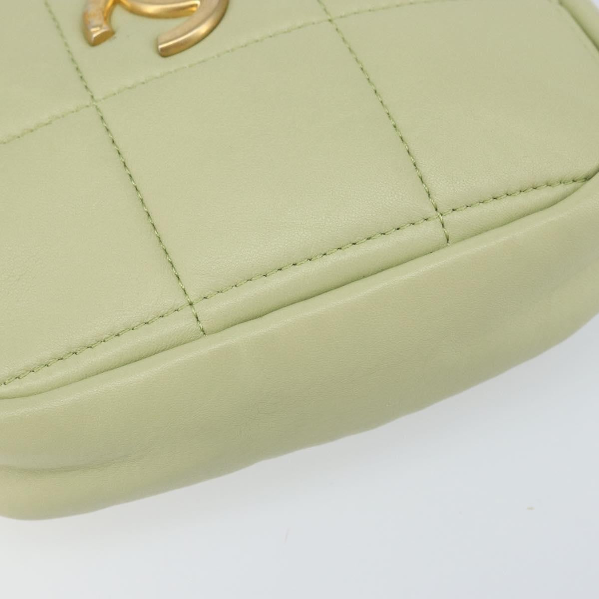 Chanel Diamond Chain Crossbody Bag Quilted Lambskin Green Leather Shoulder Bag Bag