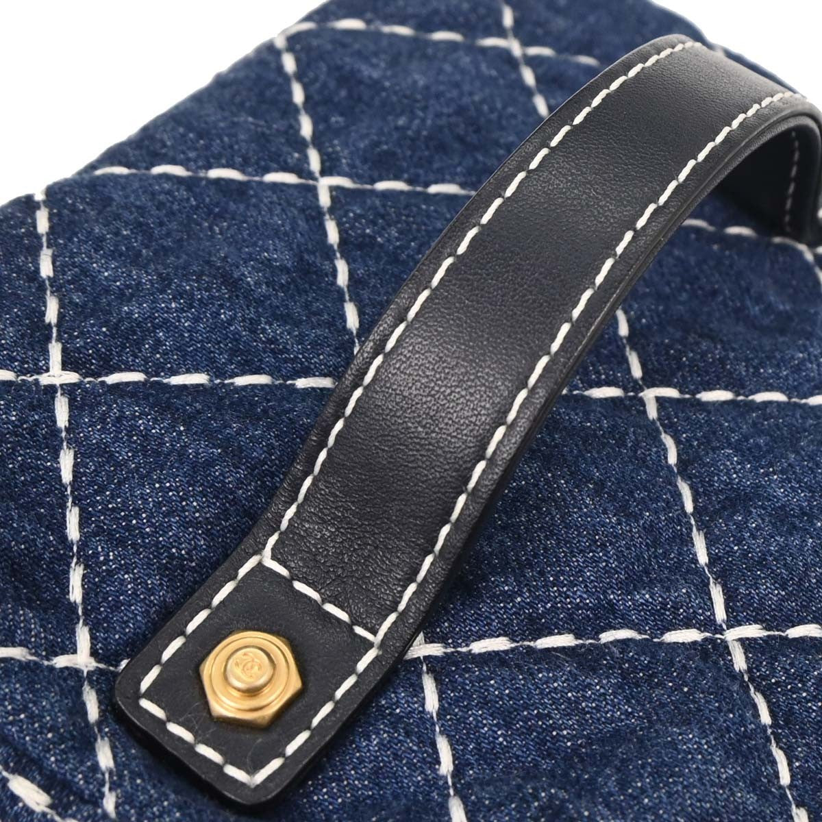 Chanel Vanity Case Quilted Denim Blue Denim_Jeans Handbag
